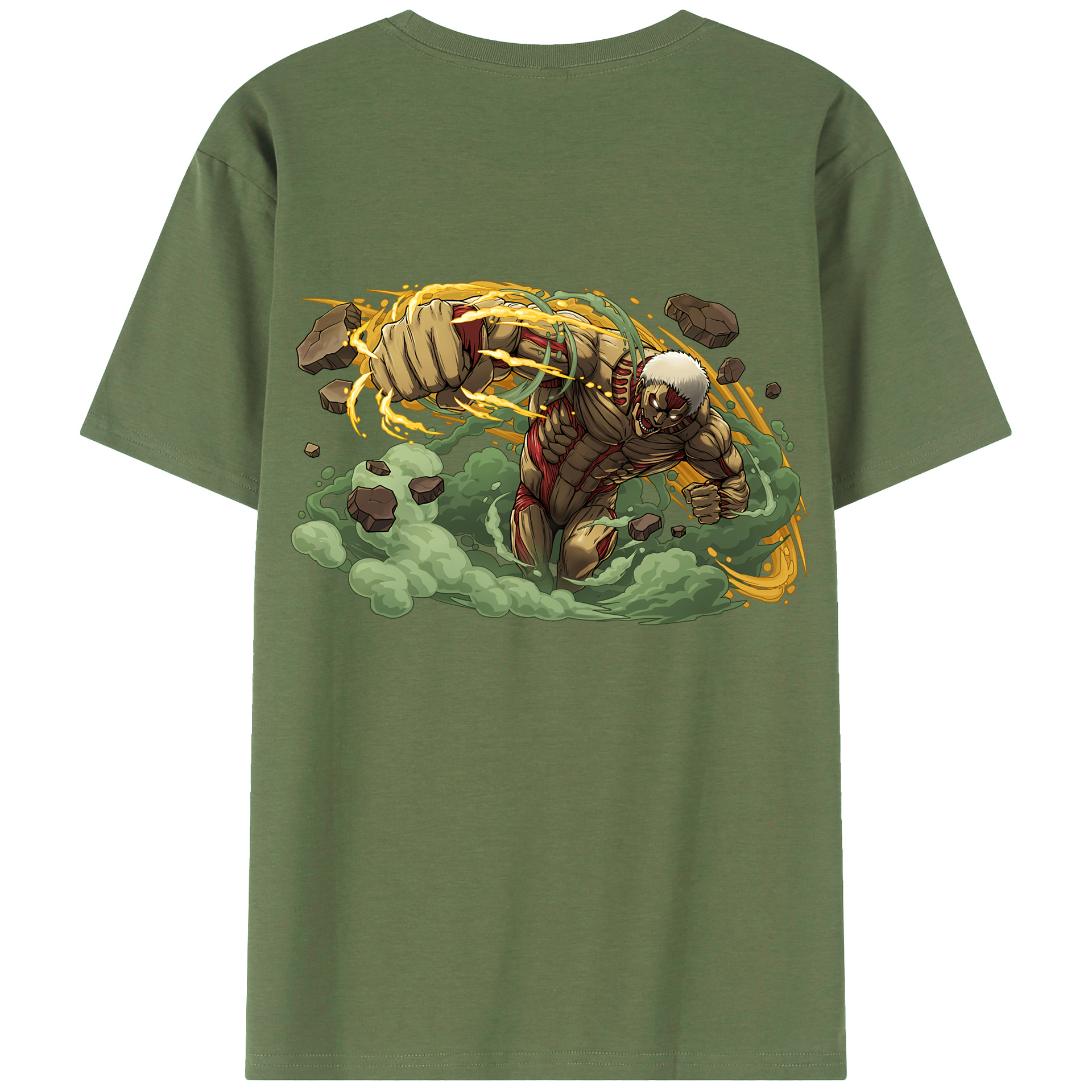 （画像用） 進撃の巨人 Attack on Titan 綿100％ メンズ半袖Tシャツ（バックプリント） 通気性